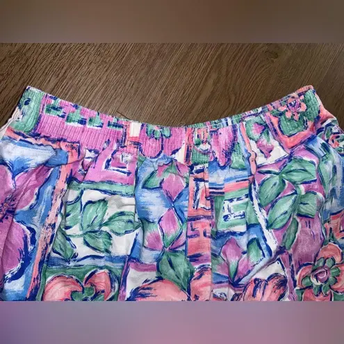 Vintage Summit Circle 100% Cotton Multicolor Floral Pattern Womens Shorts Sz 14
