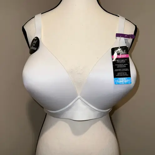 Bali Comfortflex Fit Molded Foam Cup Bra White Triple Hook Cool Comfort Size 2XL