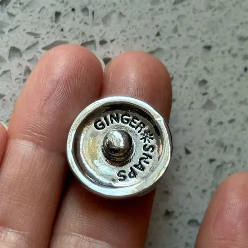 Blue Green Iridescent Ginger Snap Round Pendant Charm Bracelet Necklace