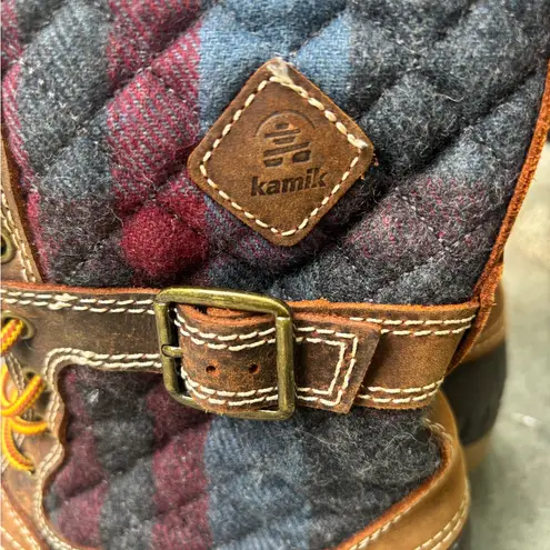 Kamik Brown and Blue Winter Rain Boots Waterproof