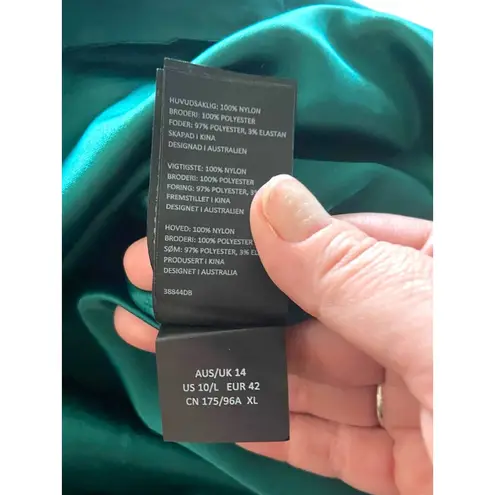 Bardot Gia Forest Green Lace Bodycon Dress Size 10/L Romantic Coquette Boho Cute