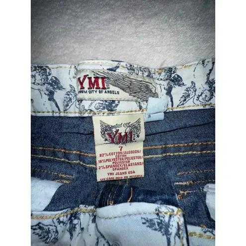 Ymi City of Angels Denim Shorts Juniors Size 7 Blue Wash Low Rise
