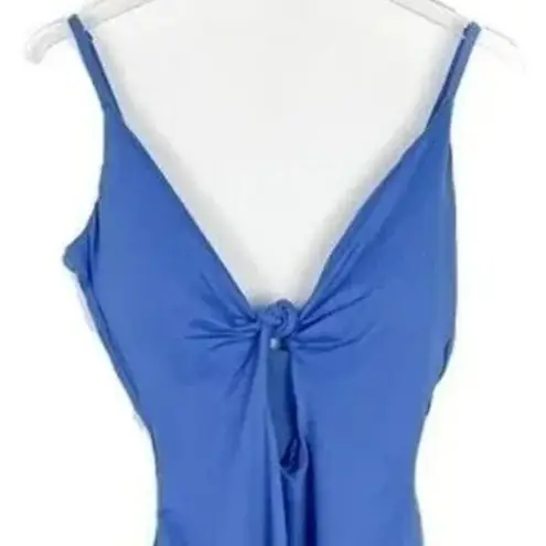 ANDIE NWT The Santorini Knot Key Hole One Piece Swimsuit Removable Cups L Blue