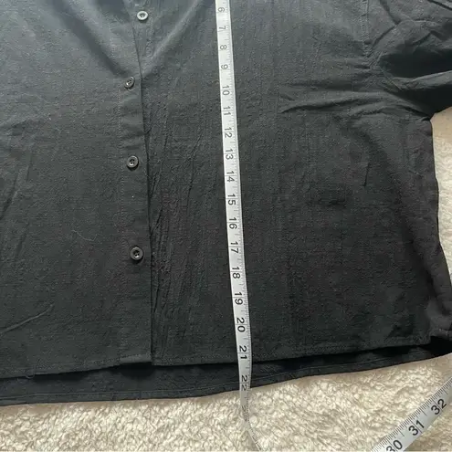 Carly Jean Los Angeles CJLA Casey Button Down Black Blouse Size Medium
