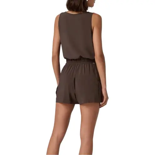 Vuori NWOT Villa Chocolate Brown Sleeveless Utility Romper XL in Java