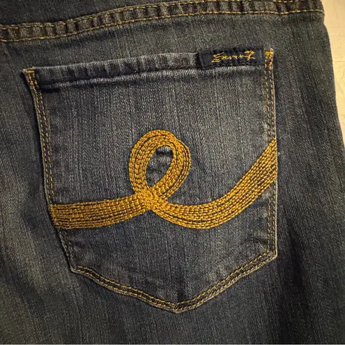 Seven7 Jeans Womens Size 12 Bootcut Dark Wash Thick Stitch Stretch Everyday Blue