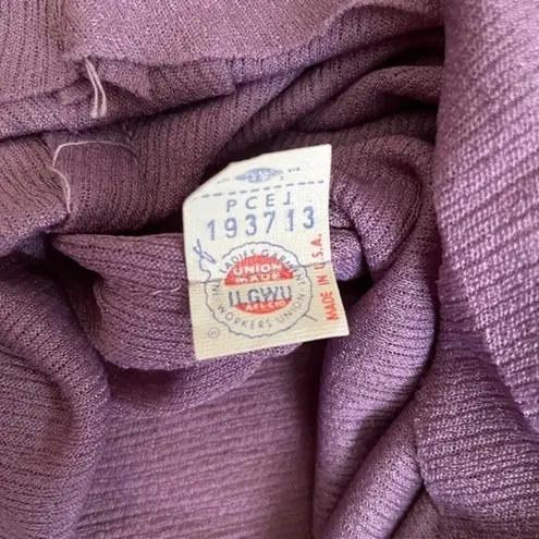 1970s Kevin Stuart Petites Vintage Jabot Tie Neck Purple Midi Dress Union