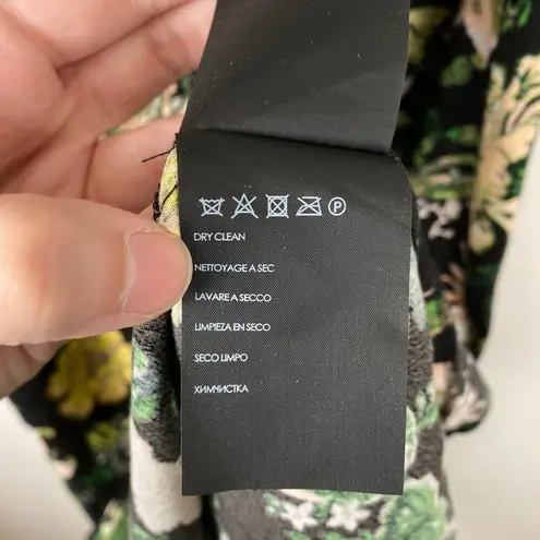 Club Monaco Gracella Dark Floral Midi Dress Garden Party Size 2 Feminine Flirty