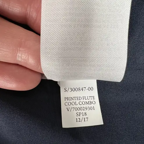 Banana Republic  Size 12 Blazer Jacket Printed Flute Open Floral Blue Cool Combo