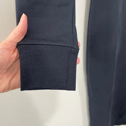 Tibi Navy Blue Lace Up Sweatshirt Dress XXS Long Sleeve Crew Neck Casual