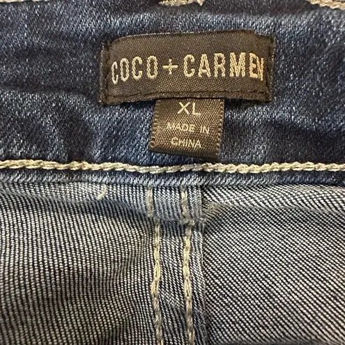 Coco + Carmen EverStretch Flare Jeans with Front Vertical Seaming Dark Denim XL