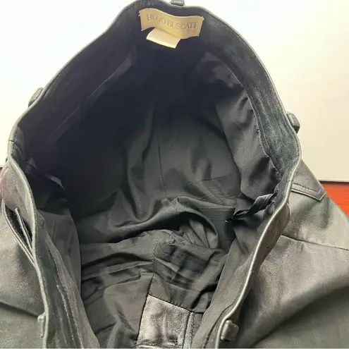 Hugo Buscati Faded Black Leather Pant Womens Size 4 Lined Pockets Zipper *FLAWS - Image 4