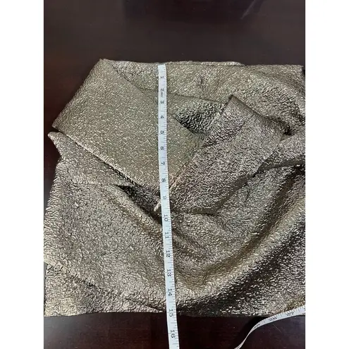 MNG Casual Metallic Textured Mini Skirt with Bow Detail Women's Size XS Gold