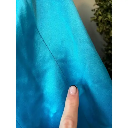 Retrofête RETROFETE Janessa Satin Mini Dress Aqua Blue Womens Large