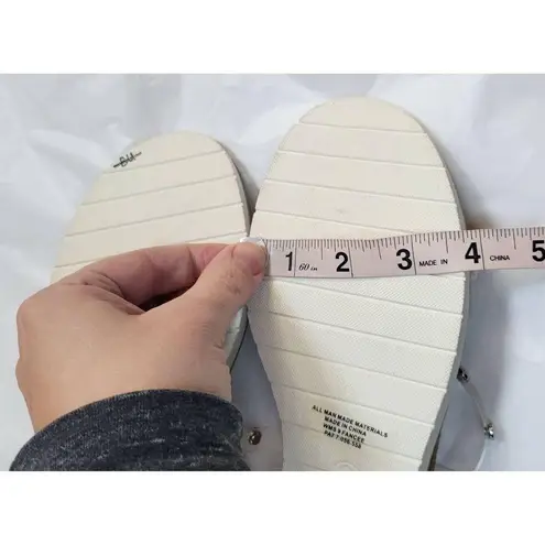 DV By Dolce Vita Clear Silver Studded Buckle Sandals Sz 9 1 Inch Espadrille Wedg