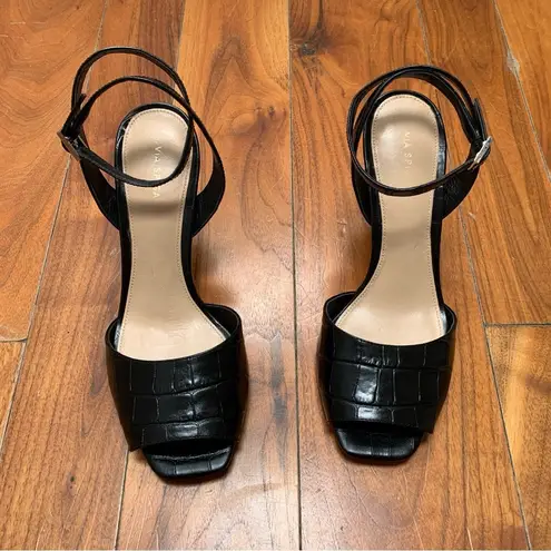 via spiga  Tatienne High-Heel Leather Sandals Black 6.5