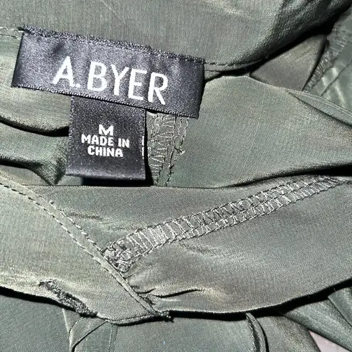 A Byer A. Byer Olive Green Studded Collar Button Down Dress Size M