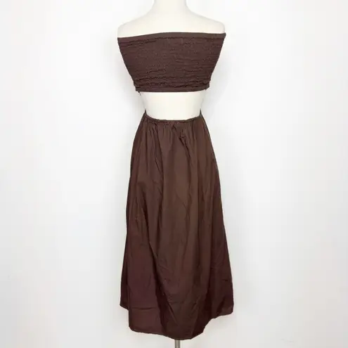 Faithfull the Brand Deva Midi Dress Dark Chocolate US 10 XL