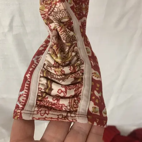 Free People Movement womens XS paisley leggings red white ruched you FP gym