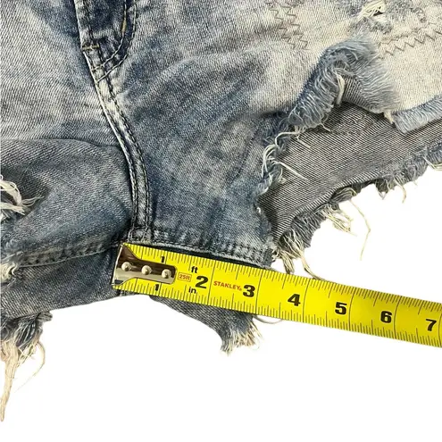 Silver Jeans  Aiko Shorts Distressed Frayed Light Wash Mid Rise Womens 30