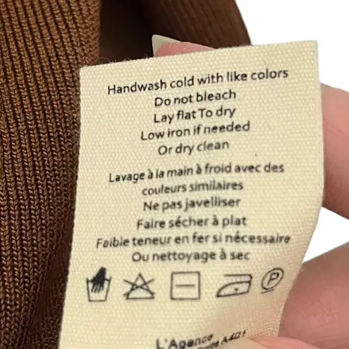 L'Agence L’AGENCE Lucas Ribbed Long Cardigan Women’s Size Small Brown Bell Sleeve Knit - Image 8