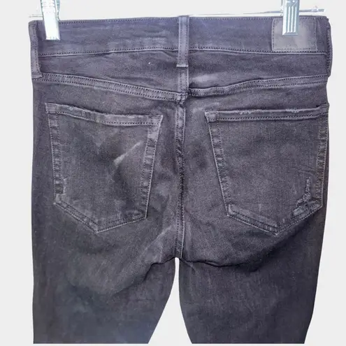 Aeropostale High Rise Skinny Jeggings Size 8 Distressed Grunge Punk Streetwear Black