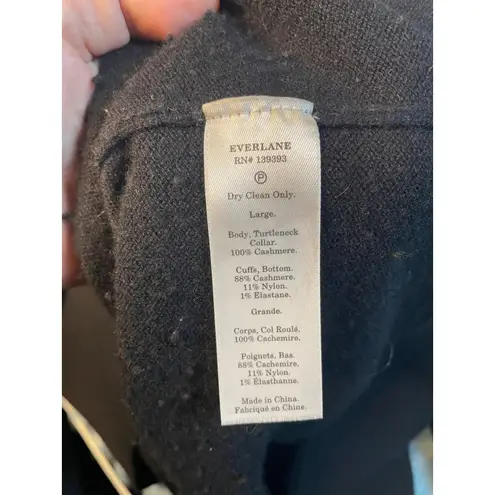 Everlane  Black Cashmere Blend Turtleneck Sweater Dress Size L