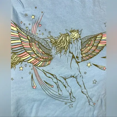 American Eagle  Light Blue Pegasus Graphic Crewneck Tee Shirt Size Medium NWOT