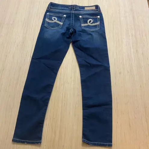 SEVEN 7 Low Rise Medium Wash Distressed Blue Denim Skinny Jeans Women's Size 28