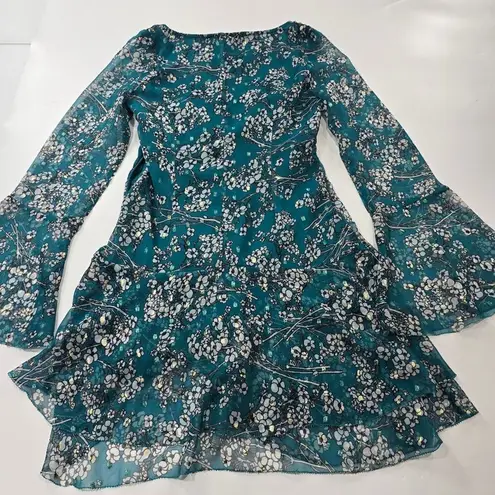 House of Harlow 1960 x REVOLVE Vaida Mini Dress in Teal Floral Multi XS Blue