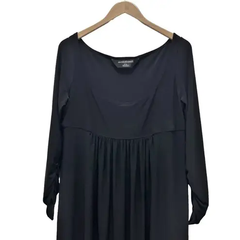 Norma Kamali Dress Size XL Scoop Neck Empire Waist Black Stretch Jersey Knit