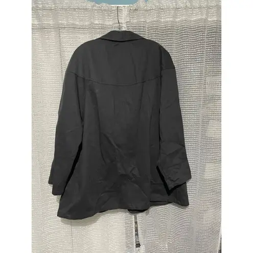 Vintage DVine Womens Embroidered Blazer Jacket Black & Gold With Red Accents 3x