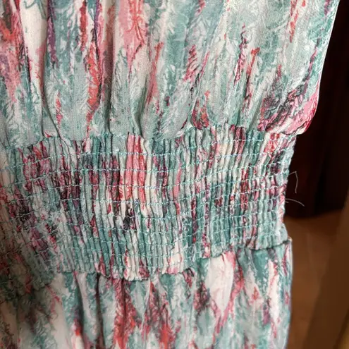 Veronica M NWT MYRANDA CHIFFON SLEEVELESS SMOCKED MINI DRESS SIZE LARGE