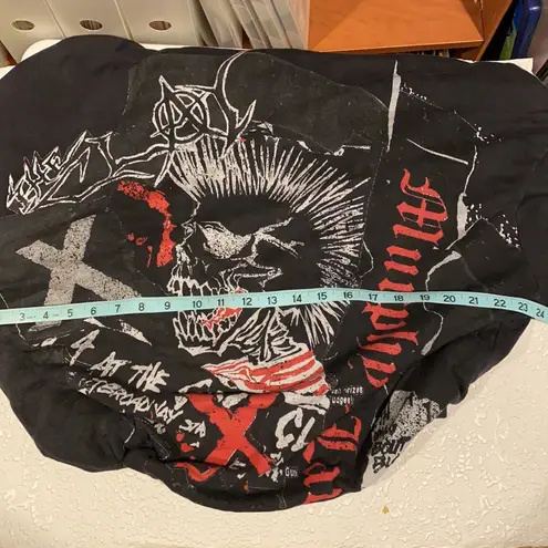 The Kooples Vintage Punk Graphic Sweatshirt Oversize Hoodie Detach Neckl…