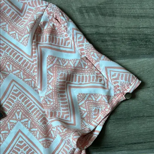 Investments Pink and White Blouse Elegant Top