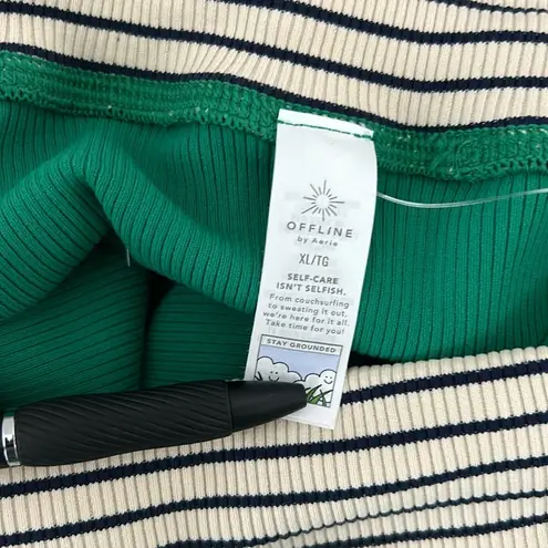 Aerie |Kelly Green Ribbed Drawstring Leggings sz XL