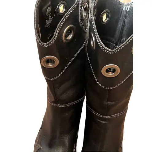 Like New Harley Davidson Black Leather Pointed Toe 3” Heel Women’s Boots 8.5