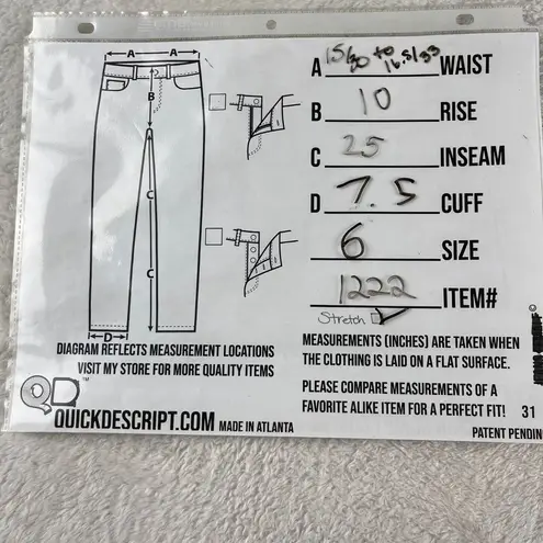 NYDJ Marilyn Straight Crop Jeans Womens 6 Blue Cool Embrace Lift Tuck Mid Rise