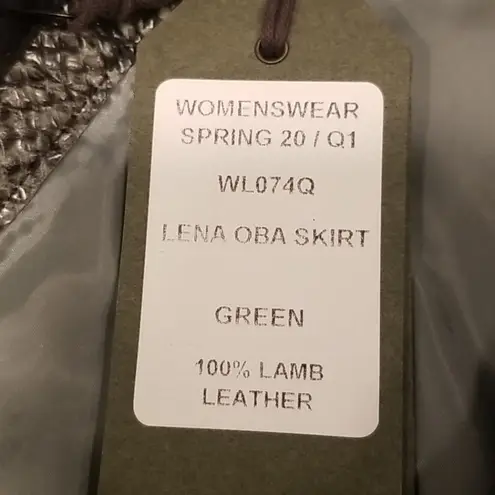 ALLSAINTS ππ Lena Oba Leather Skirt ~ Snake Green