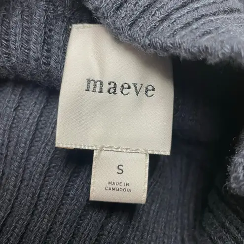 Maeve Mock Neck Ribbed Sweater Dress Sz Small Balloon Sleeve Minimalist Holiday