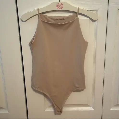 Abercrombie & Fitch  Beige High Square Neck Spaghetti Strap Bodysuit - Image 2