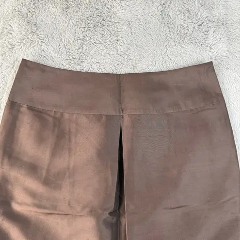 Isaac Mizrahi Pencil Skirt Silk Career Office Brown Skirt Sz 8 Career Minimalist