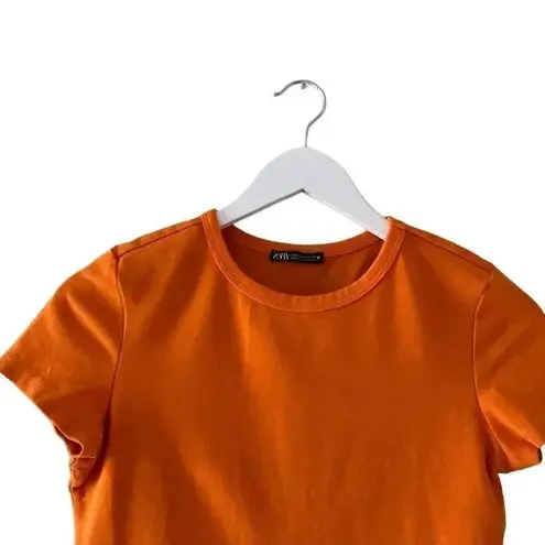 ZARA 2 for $30  Orange Short Sleeves Cropped Crewneck Basic TShirt SZ M #1706