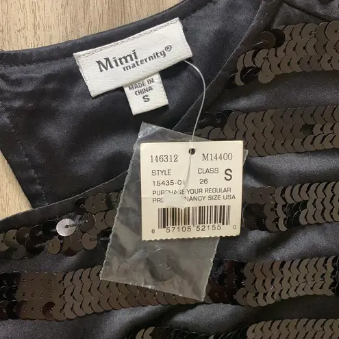 NWT Mimi Maternity Short Sleeve Sequin Mini Dress Size Small Black