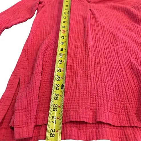 Soft Surroundings Pink 3/4 Sleeve Notched Collar Blouse