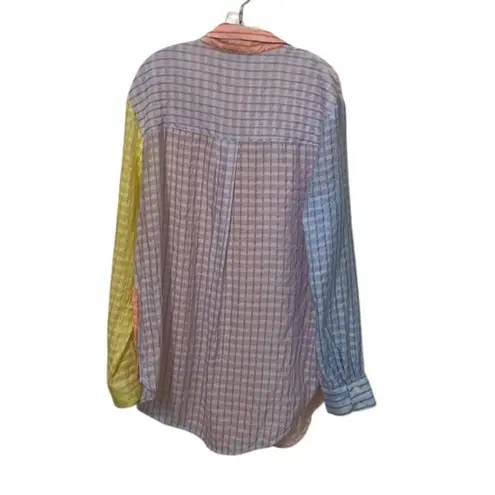 English Factory Pastel Striped Colorblock Button Up Shirt Womens Size Small - Image 5