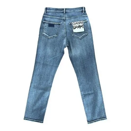 Ganni Cutye Cropped Slim Fit Super High Rise Jeans Size 31 NEW $255