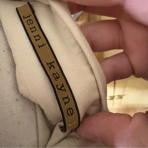 Jenni Kayne Tan Pleated Button Down Shirt Accent Button Size Small Rare