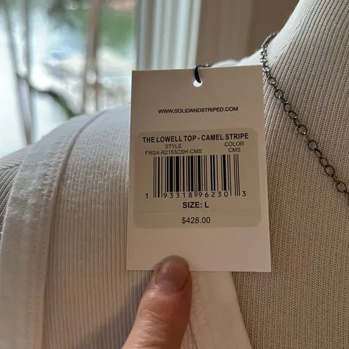 Solid & Striped NWT  The Lowell Wool/Cashmere Low V-neck Sweater, Size Large - Image 8