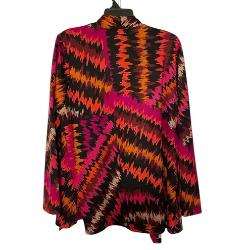 Chico's Slinky Brand Open Cardigan Women’s Plus Size 1X Chevron Made in USA Long Sleeve